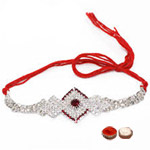 Gaudy One White Diamond Design Rakhi to Rakhi-to-newzealand.asp