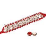 Impressive 1 Double Layer Stone Rakhi to Rakhi-to-newzealand.asp