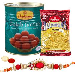 Rakhi with Gulab Jamun and Bhujia to Rakhi-to-newzealand.asp