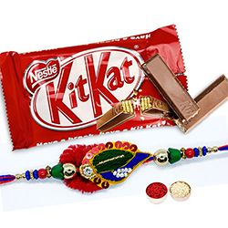 Designer Rakhi with KitKat to Rakhi-to-newzealand.asp