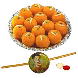 Boondi Ladoo with Kids Rakhi to Rakhi-to-newzealand.asp