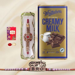 Choco Whittakers N Shiny Rakhi Sets to Rakhi-to-newzealand.asp