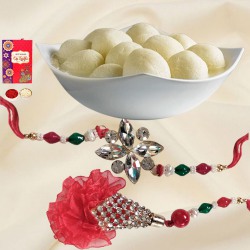 Red Stone Bhai Bhbhi Rakhi N Rasgulla to Newzealand-rakhi-sweets.asp