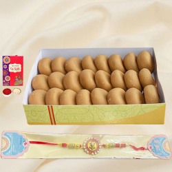 Rakhi Peda N Stone-studded Ganesha to Newzealand-rakhi-sweets.asp