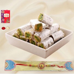 Heavenly Kaju Rolls with Rakhi Pick to Newzealand-rakhi-sweets.asp