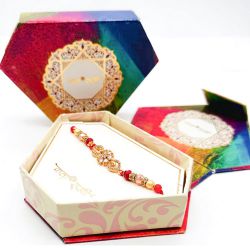 Stone Art Rakhi in Suave Box to Rakhi-to-newzealand.asp