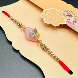 Excellent Stone Work Rakhi On Greeting Card to Newzealand-rakhi-sweets-n-dry-fruits.asp