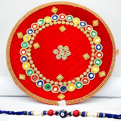 Shagun Rakhi Thali with Evils Eye Rakhi to Newzealand-rakhi-thali.asp