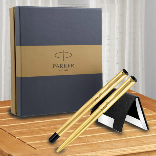 Marvellous Gift Set of Parker Vector Gold Trim Rol... to Nipani