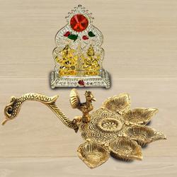 Marvelous Antique Diya with Ganesh Laxmi Mandap<br> to Lakshadweep