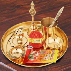 Marvelous Puja Samagri in a Thali