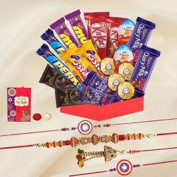 Dainty Chocolates with Family Rakhi Sets