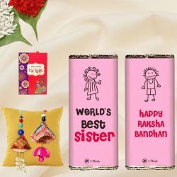 Fancy Rakhis with Personalized Chocolaty Bursts