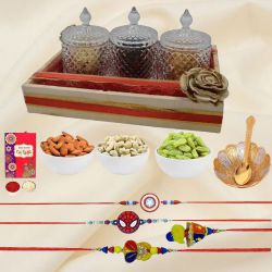 Fitness Mantra Dry Fruits in Fancy Jars with Family Rakhi