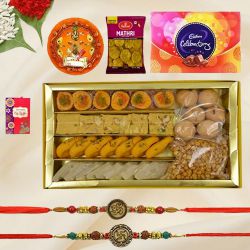 Rudrakhsha Rakhi n Sweets- Awesome Twosome