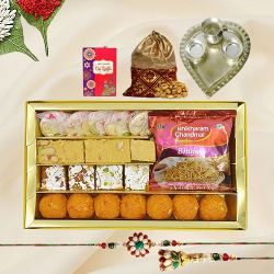 Bhaiya Bhabhi Rakhi Set with Sweets Combo