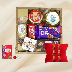 Rudrakhsha Rakhi N Chocolaty Dry Fruits Basket