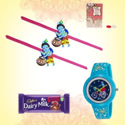 Colored Dial Zoop Girls Watch with Cadbury Rakhi to India