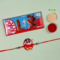 Trendy Shinchan Rakhi N Chocolate Combo for Bro to Andaman and Nicobar Islands