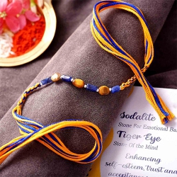 Sodolite and Tiger Eye Stones Rakhi