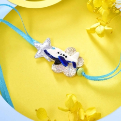 Funky Glittery Floral Rakhi