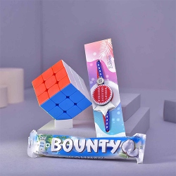 Exclusive Rubics Cube  N  Bounty Rakhi Hamper to Chittaurgarh