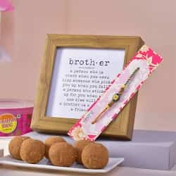 Charismatic Rakhi Ladoo Hamper with Brother Frame