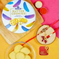 Couple Lumba Rakhi with Delish Butter Cookies