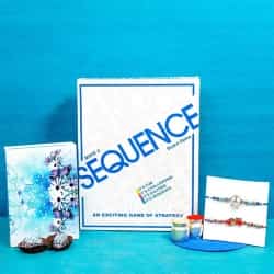Elegant Car Rakhi Set with Sequence Board Game to India