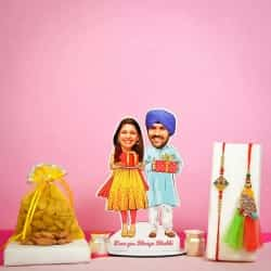 Happy Custom Pack Couple AD Rakhi