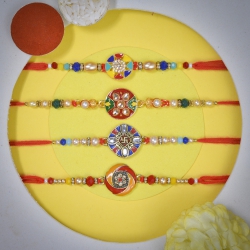 Stunning Kundan Rakhi Set of 4