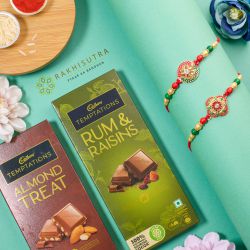 Graceful Kundan Rakhi N Cadbury Temptation Delight