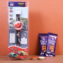Charming Car Rakhi & Chocolate Combo