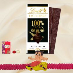 Remarkable Doraemon Rakhi with Lindt Excellence Chocolate to Hariyana