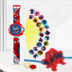 Marvelous Spider Man Rakhi with Spider Man Projector Watch to Kollam