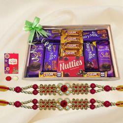 Cadbury Assortment Tray with 2 pcs Fancy Rakhi
