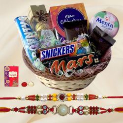 Special Chocolates Basket with Twin Fancy Rakhi