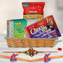 Suave Family Rakhi Set with Chocolates, Kaju Katli n Bhujiya