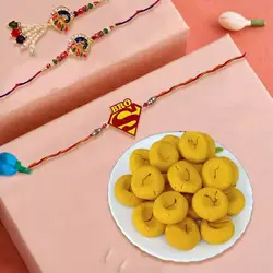 Charming Family Rakhi Set n Kesaria Peda Combo