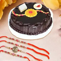 Fabulous Bhaiya Bhabhi Rakhi with Chocolate Cake