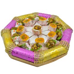 Appealing Kaju N Mawa Sweet Platter to Lakshadweep