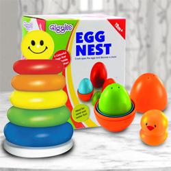 Exclusive Toy Set of Nesting Eggs N Stacking Ring for Kids to India