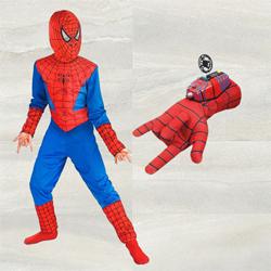 Remarkable Spiderman Costume with Gloves N Disc Launcher