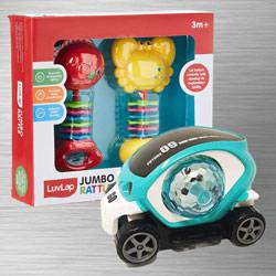 Marvelous 360 Degree Rotating Stunt Car N Fish Teether Rattles to India