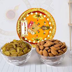 Marvelous Pooja Thali with Assorted Dry Fruits to Rajamundri