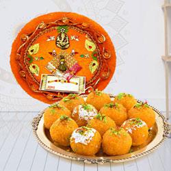 Exclusive Pooja Thali N Motichoor Ladoo to Ambattur