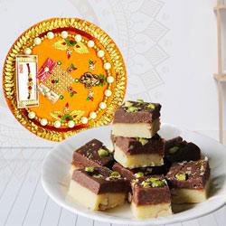 Wonderful Pooja Thali with Chocolate Barfi to Alwaye