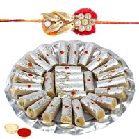 Rakhi with Kaju Roll to Rakhi-to-uk.asp