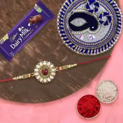 Charming  Rakhi With Rakhi Thali to Uk-rakhi-thali.asp