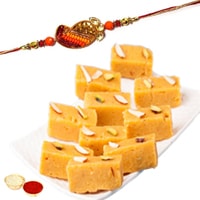 Scintillating Selection of 1 Rakhi with Yummy Mysore Pak of 500 gm to Uk-rakhi-sweets.asp